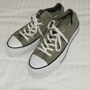 NWOT - Olive Green Platform Converse - 7